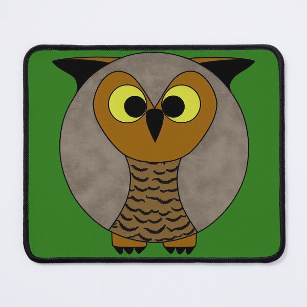 Item preview, A cartoonish round great horned owl V designed and sold by BrachiaST.
