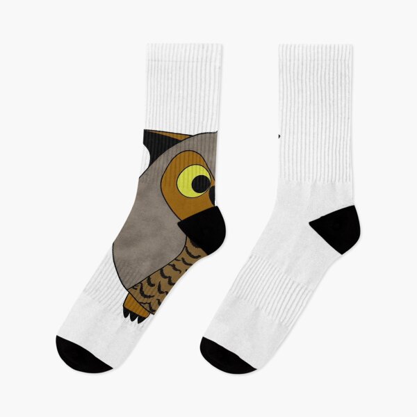Item preview, A cartoonish round great horned owl V designed and sold by BrachiaST.
