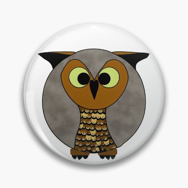 Item preview, A cartoonish round great horned owl VI designed and sold by BrachiaST.
