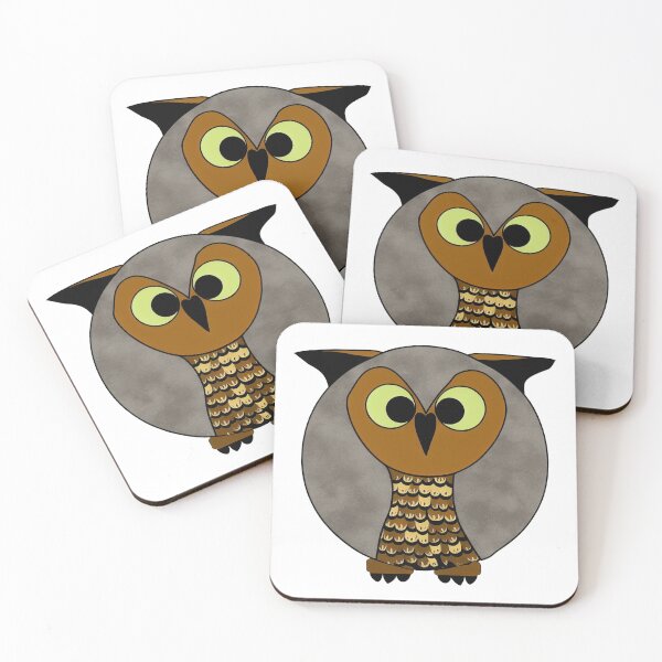 Item preview, A cartoonish round great horned owl VI designed and sold by BrachiaST.