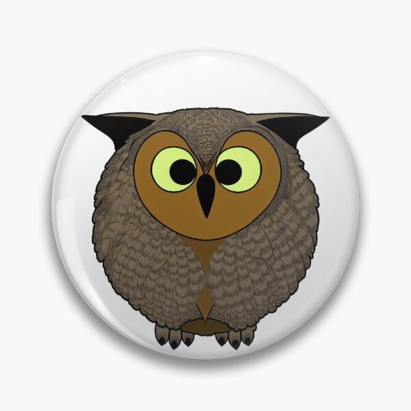 Item preview, A cartoonish round great horned owl VII designed and sold by BrachiaST.