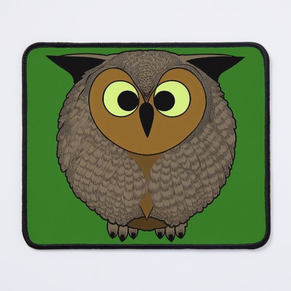 Item preview, A cartoonish round great horned owl VII designed and sold by BrachiaST.