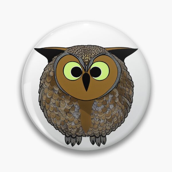 Item preview, A cartoonish round great horned owl VIII designed and sold by BrachiaST.