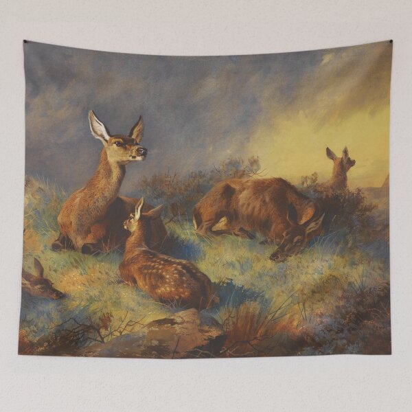 Item preview, The Watchful Hinds | Archibald Thorburn | 1895 Nature Art designed and sold by CJET.
