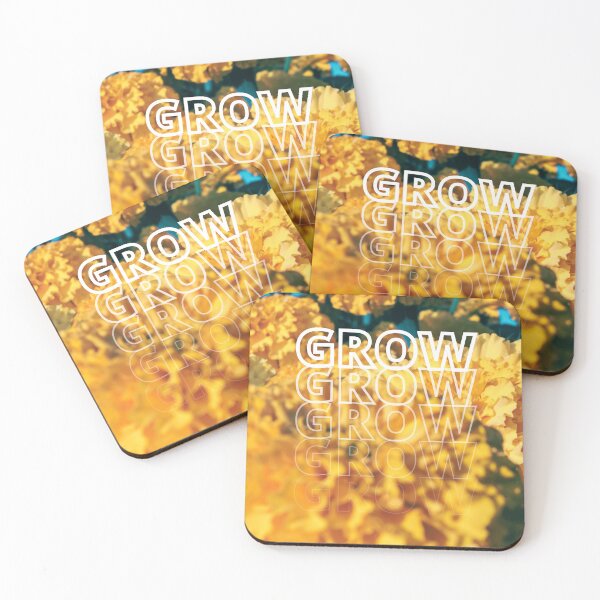 Item preview, GROW (above) - Sunny Vintage Yellow Flower Background designed and sold by AliceSLee.