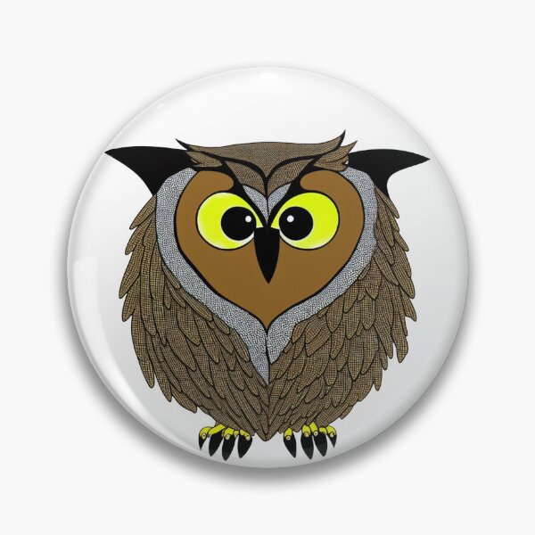 Item preview, A cartoonish round great horned owl IX designed and sold by BrachiaST.