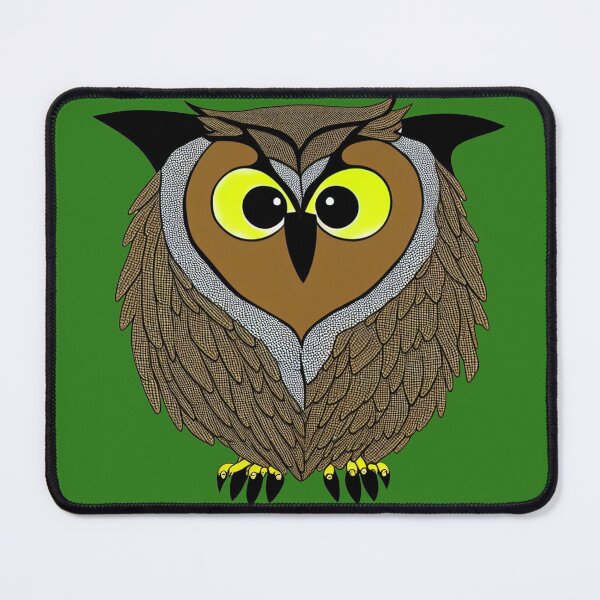 Item preview, A cartoonish round great horned owl IX designed and sold by BrachiaST.