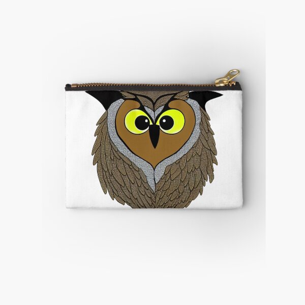Item preview, A cartoonish round great horned owl IX designed and sold by BrachiaST.
