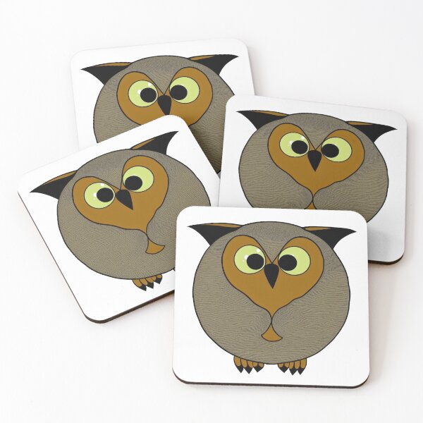 Item preview, A cartoonish round great horned owl baby I designed and sold by BrachiaST.