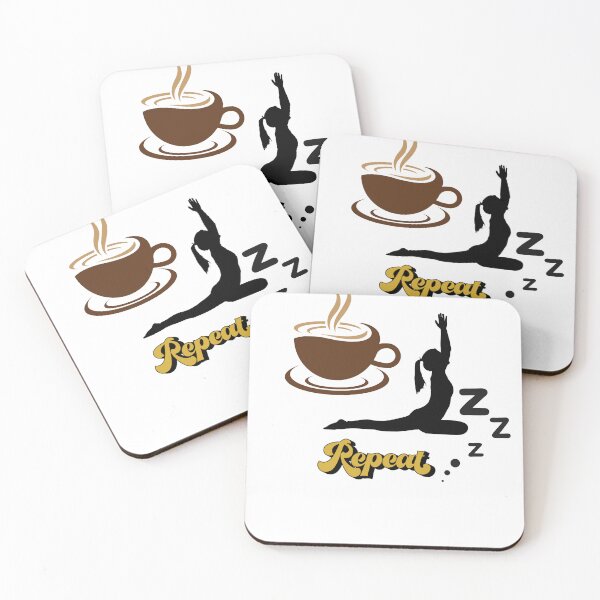 Item preview, coffee yoga sleep repeat designed and sold by Fashion Lovers Hub.
