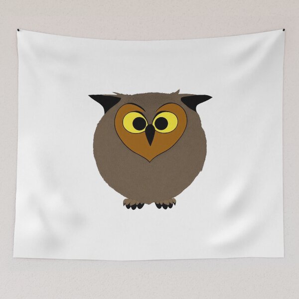 Item preview, A cartoonish round great horned owl baby II designed and sold by BrachiaST.