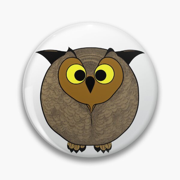 Item preview, A cartoonish round great horned owl baby III designed and sold by BrachiaST.