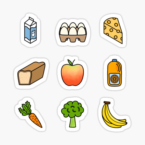 Groceries Planner Stickers Grocery Shopping Sticker Shopping Cart