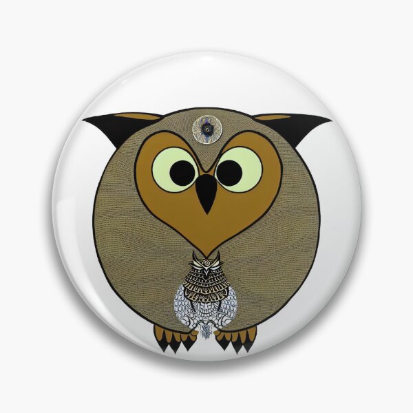 Item preview, A cartoonish round great horned owl with Sumerian ornaments II designed and sold by BrachiaST.