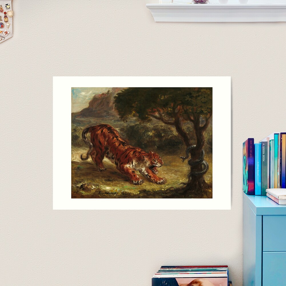 Tiger and Snake | Eugène Delacroix | 1862 Nature Fight Art