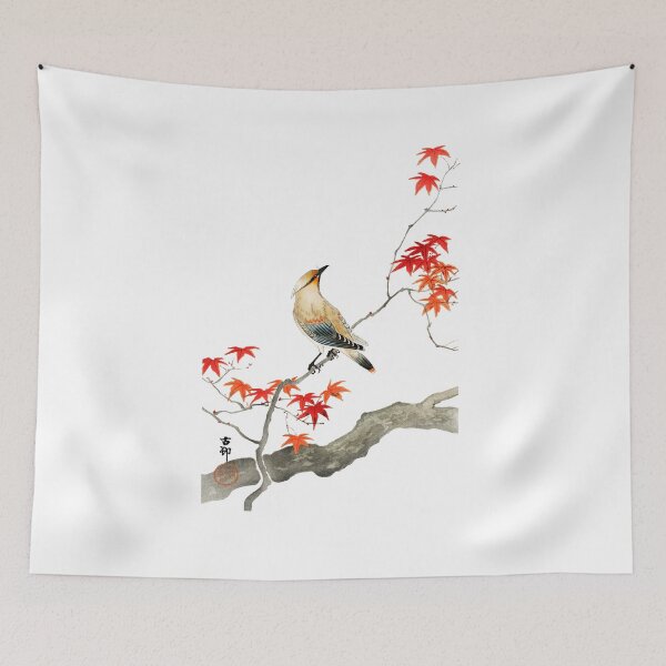 Item preview, Japanese plague bird on maple (1900 - 1936) by Ohara Koson designed and sold by JJAarts.