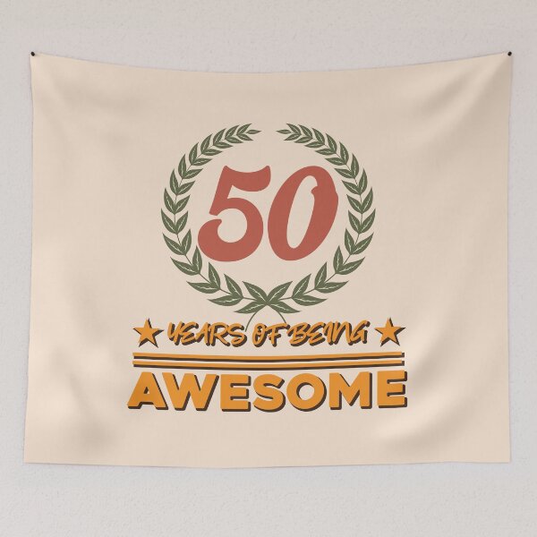 Item preview, 50 Years of Being Awesome 50Th Birthday Typography designed and sold by bolimj.