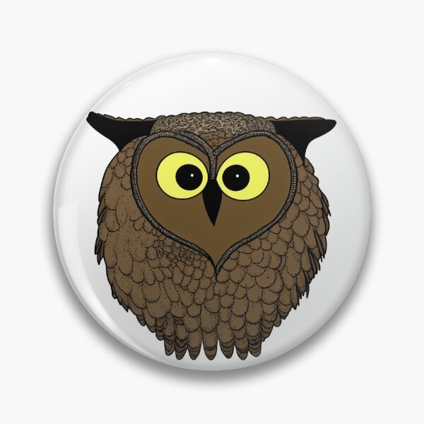 Item preview, A cartoonish round great horned owl crest I designed and sold by BrachiaST.