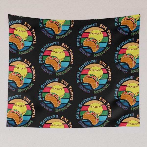 Item preview, Play Softball, Eat Tacos, Sleep, Repeat designed and sold by Batty4Boba.
