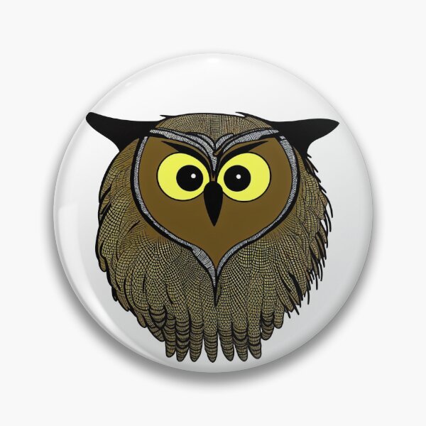 Item preview, A cartoonish round great horned owl crest II designed and sold by BrachiaST.