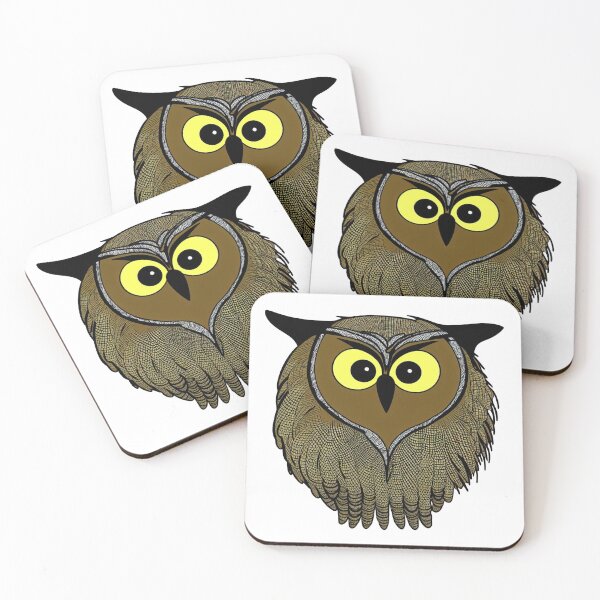 Item preview, A cartoonish round great horned owl crest II designed and sold by BrachiaST.