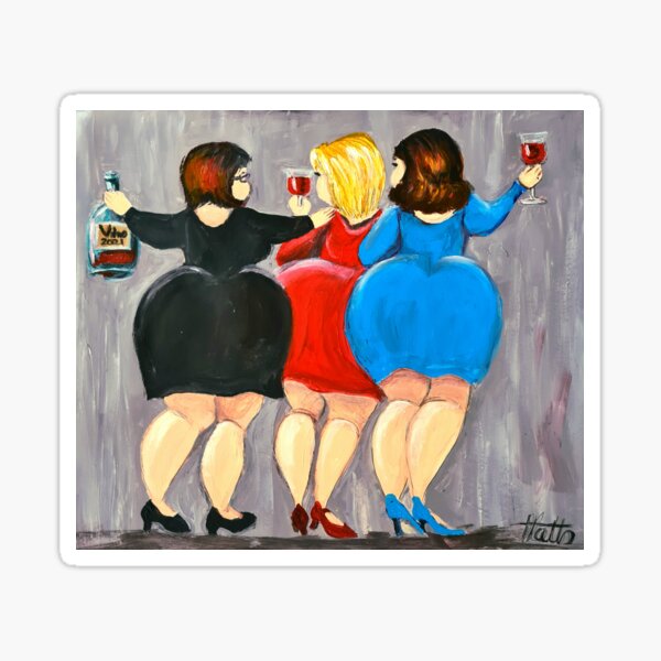 Artikel-Vorschau von Partygirls, lieben Rotwein, Acrylmalerei, designt und verkauft von OilPaintsHatts.