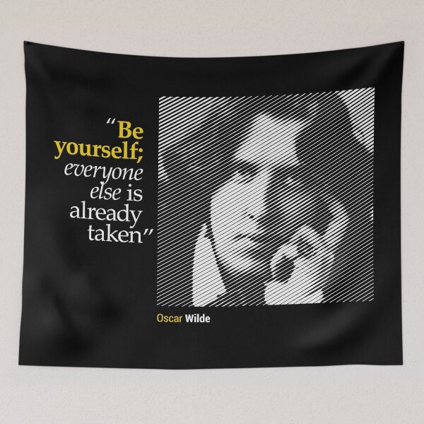 Item preview, Oscar Wilde's Portrait with a Creativity Quote (inverse) designed and sold by emotica.