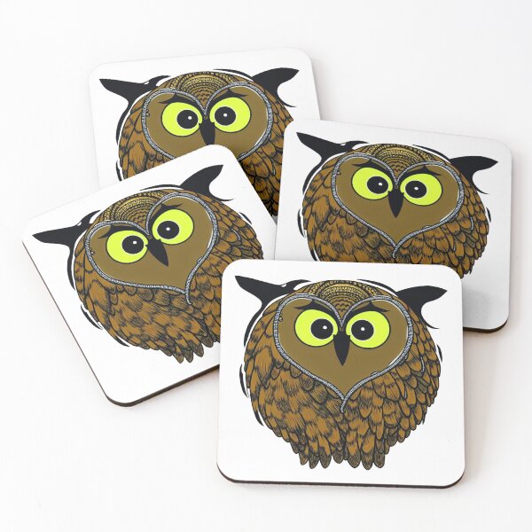 Item preview, A cartoonish round great horned owl crest III designed and sold by BrachiaST.