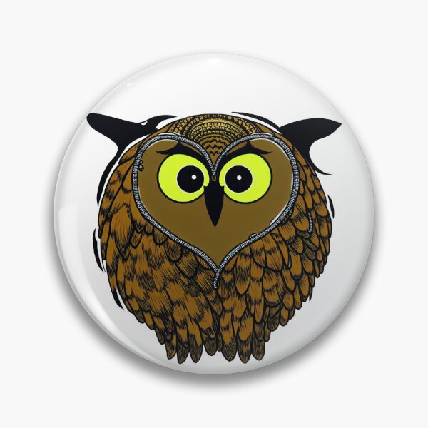 Item preview, A cartoonish round great horned owl crest III designed and sold by BrachiaST.