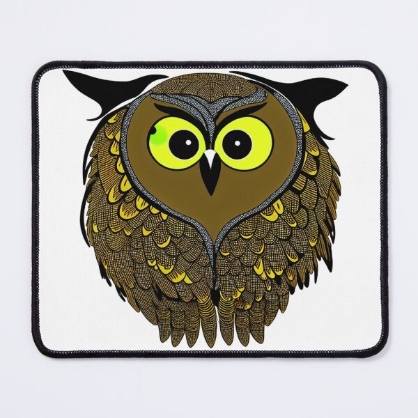 Item preview, A cartoonish round great horned owl crest IV designed and sold by BrachiaST.