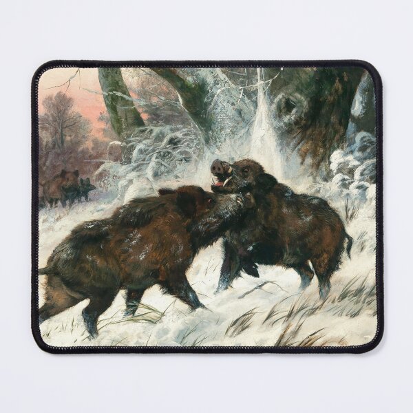 Item preview, Wild Boars Fighting | Carl Friedrich Deiker | 1890 Nature Art designed and sold by CJET.