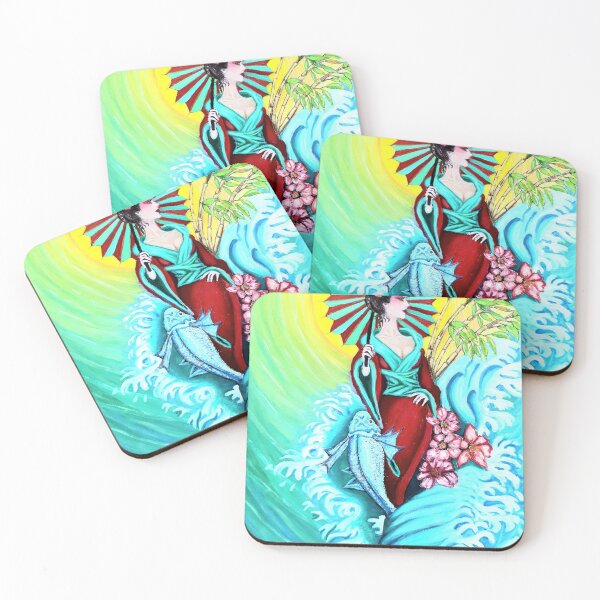 Item preview, The four elements Geisha, acryluc designed and sold by OilPaintsHatts.