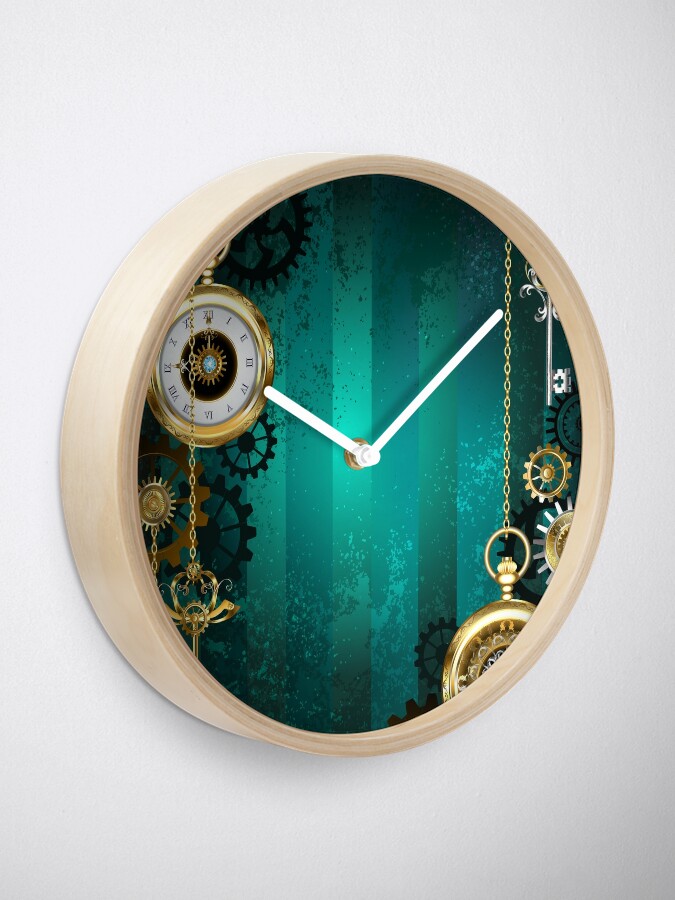 Unusual Clock with Gears ( Steampunk ) Wall Clock by blackmoon9