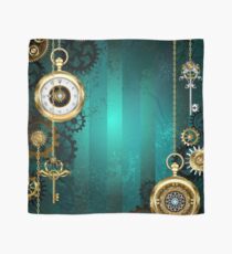 Jewelry Watch on a Green Background ( Steampunk ) Scarf