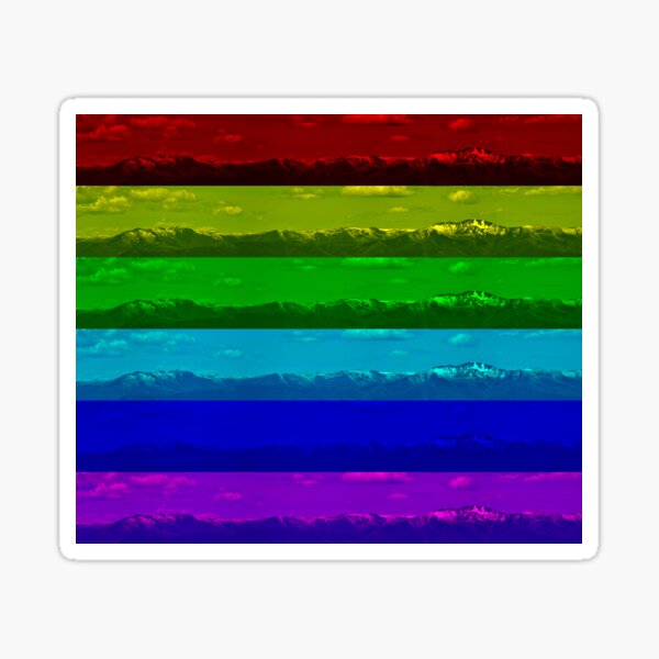 Mountain panorama colour abstract 2 Sticker
