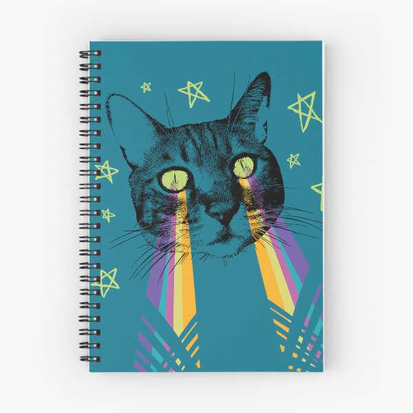 Item preview, Eyes Laser Cat, blue background designed and sold by courbebleue.