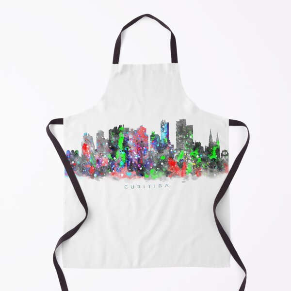 Item preview, Curitiba, Brazil Skyline Watercolor Painting designed and sold by InkistPrints.