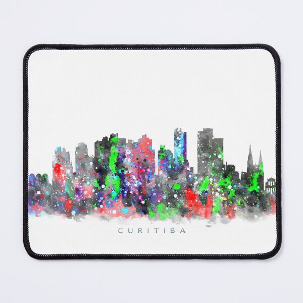 Item preview, Curitiba, Brazil Skyline Watercolor Painting designed and sold by InkistPrints.