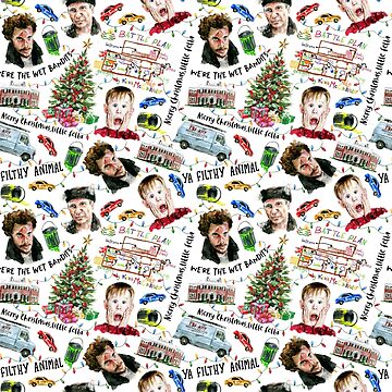 Artwork thumbnail, Home Alone Kevin McCallister Christmas Holiday Pattern by Alisha Watercolors
