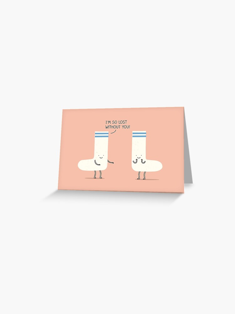Thumbnail 1 of 2, Greeting Card, socks love designed and sold by Milkyprint.