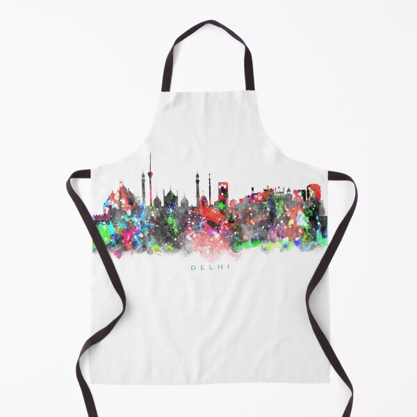 Aperçu de l'œuvre Delhi, India Skyline Watercolor Painting créée et vendue par InkistPrints.