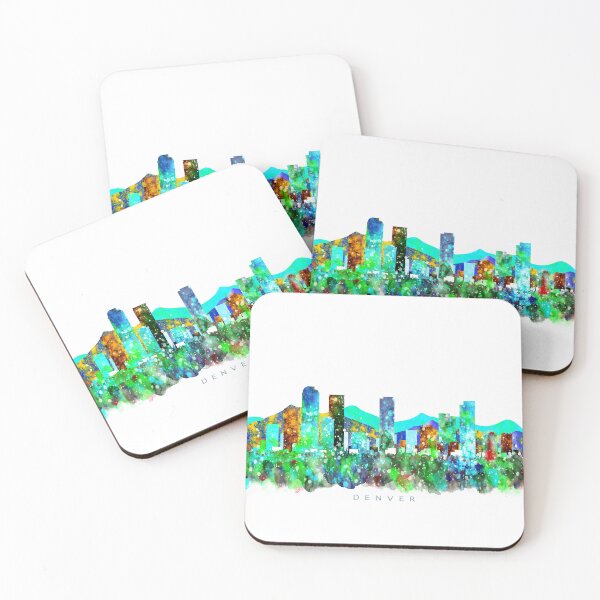 Aperçu de l'œuvre Denver, Colorado Skyline Watercolor Painting créée et vendue par InkistPrints.