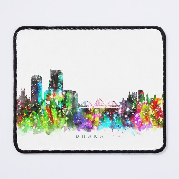 Item preview, Dhaka, Bangladesh Skyline Watercolor Painting designed and sold by InkistPrints.