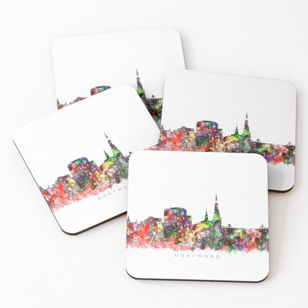 Item preview, Dortmund, Germany Skyline Watercolor Painting designed and sold by InkistPrints.
