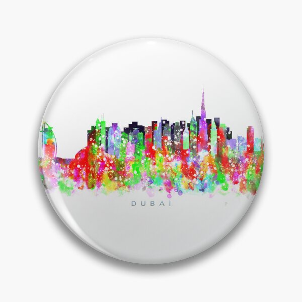 Artikelvorschau, Dubai, UAE Skyline Watercolor Painting entworfen und verkauft von InkistPrints.