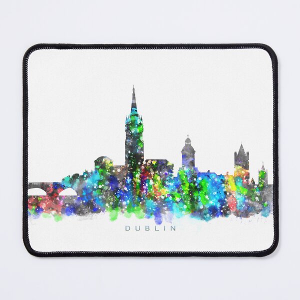 Item preview, Dublin, Ireland Skyline Watercolor Painting designed and sold by InkistPrints.