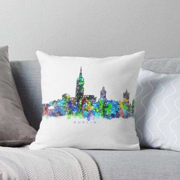 Item preview, Dublin, Ireland Skyline Watercolor Painting designed and sold by InkistPrints.