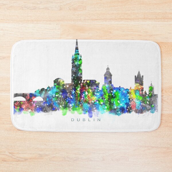 Item preview, Dublin, Ireland Skyline Watercolor Painting designed and sold by InkistPrints.