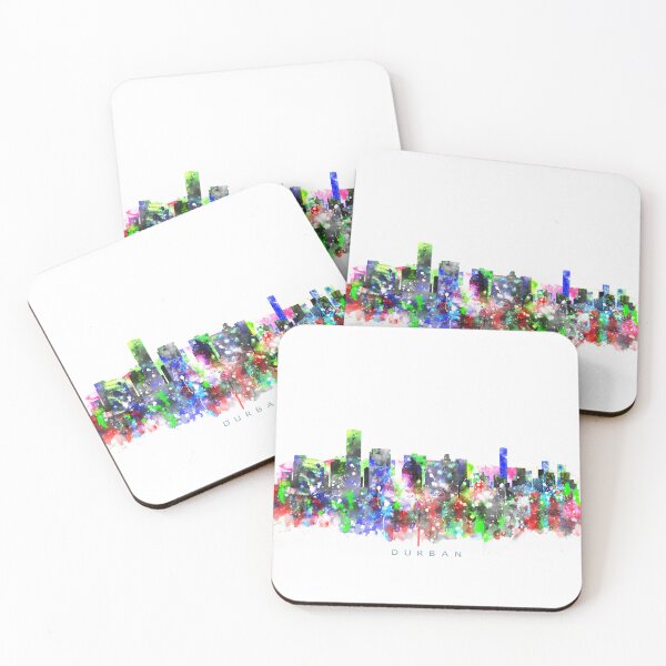 Item preview, Durban, South Africa Skyline Watercolor Painting designed and sold by InkistPrints.