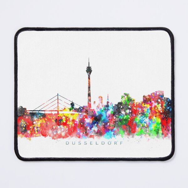 Item preview, Dusseldorf, Germany Skyline Watercolor Painting designed and sold by InkistPrints.